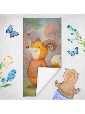 Mr. & Mrs. Panda Saunatuch Widder Astologie Design ohne Spruch in Weiß