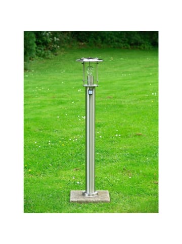 Brilliant Außenstandleuchte mit Bewegungsmelder York ⌀ 20 cm in edelstahl