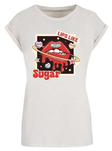 F4NT4STIC T-Shirt Lips like sugar retro Valentinstag in Whitesand