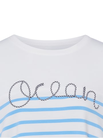 MARC CAIN SPORTS Sweatshirt in weiß hellblau - 0001