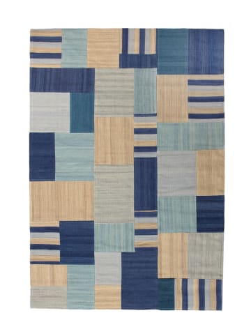 Kayoom Wohnzimmer Teppich – Kurzflorteppich Radical 310 in blau - multi - rechteckig