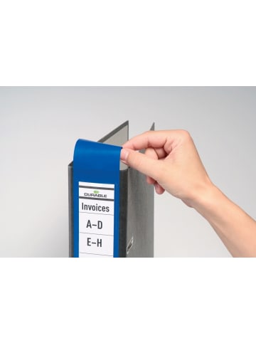 Durable Ordnerrückenschild Ordofix breit 60x390mm schwarz Packung mit 10 Stück