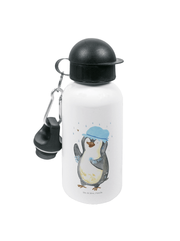 Mr. & Mrs. Panda Kindertrinkflasche Pinguin Duschen ohne Spruch in Weiß