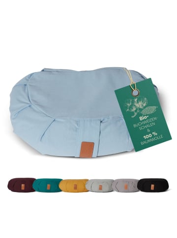 DoYourFitness Yoga-Kissen Ganesh gefüllt Buchweizen hellblau Halbmond Blau