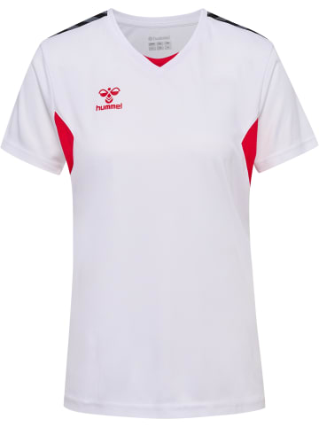 Hummel Hummel T-Shirt Hmlauthentic Multisport Damen Atmungsaktiv Schnelltrocknend in WHITE/TRUE RED