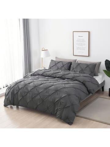 Intirilife Bettbezug Kissenbezug - Bettwäsche in GRAU