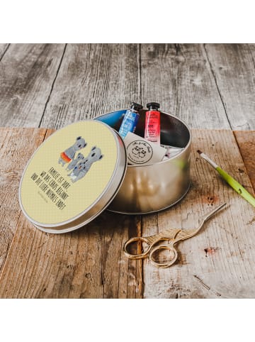 Mr. & Mrs. Panda Blechdose Koala Familie mit Spruch in Gelb Pastell
