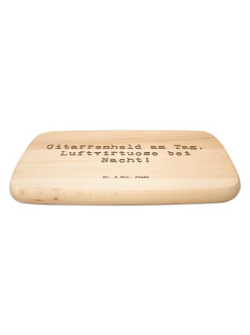 Mr. & Mrs. Panda Buchenbrett Spruch Gitarrenheld mit Spruch in Transparent