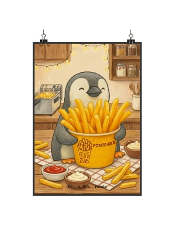 Mr. & Mrs. Panda Poster Pinguin Pommes Eimer Design ohne Spruch in Weiß