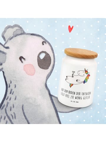 Mr. & Mrs. Panda Kaffeedose Einhorn Blümchentail mit Spruch in Weiß