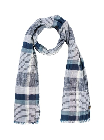 Camel Active Multicolour Webschal aus Baumwoll-Twill in Dunkelblau