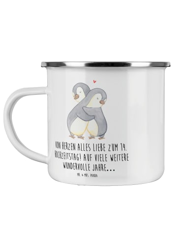 Mr. & Mrs. Panda Kaffeebecher 14. Hochzeitstag Elfenbeinhochzeit... in Weiß