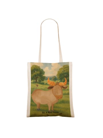 Mr. & Mrs. Panda Tote Bag Sternzeichen Stier Design ohne Spruch in Weiß