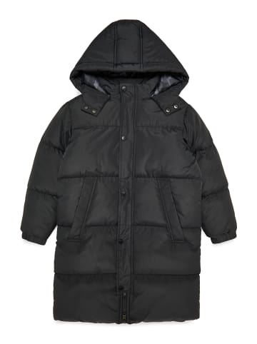 Threadboys Mantel Long-Line Puffer Jacket Hemington in Schwarz