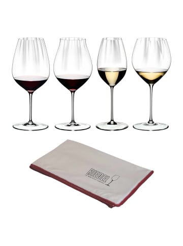 RIEDEL Glas 5-tlg. Verkostungsset + Poliertuch Performance in Transparent