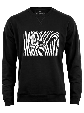 Cotton Prime® Sweatshirt Black & White Zebra Eye in Schwarz