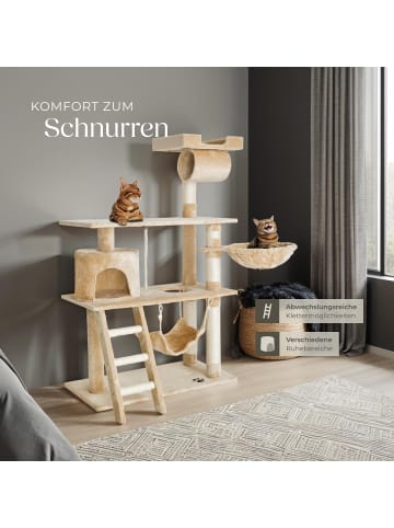 tectake Katzenbaum Marcel 141 cm Diverse Farben - Beige