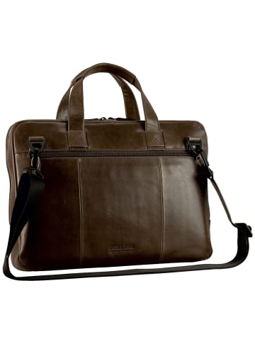 Leonhard Heyden Porto Aktentasche Leder 38 cm graubraun