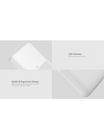 Veger Power Bank S12 - 10 000mAh LCD Quick Charge PD 20W Micro-USB in Weiß