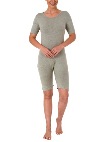 NORMANN Pflegebody kurzarm diagonalem Reißverschluss - 51426 in grau