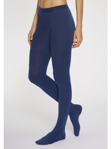 LAVANA basic Strickstrumpfhose in jeans meliert