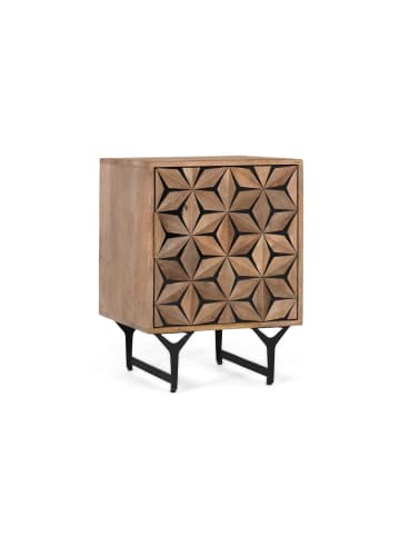 Giner y Colomer Beistelltisch aus massivem Mangoholz im geometrischen Stil in Brown