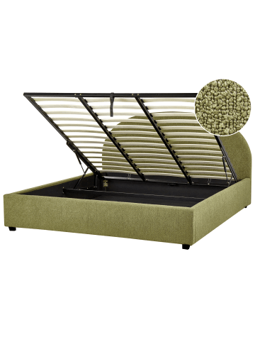 Beliani Doppelbett VAUCLUSE in Grün - (W) 194 x (H) 112 x (L) 216 cm