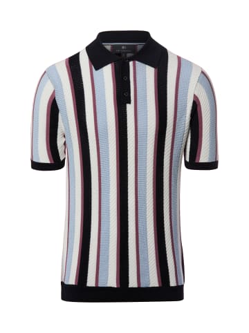 Nils Sundström Strick-Poloshirt in marine mehrfarbig