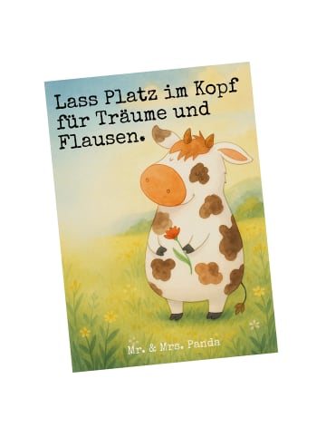 Mr. & Mrs. Panda Postkarte Kuh Design mit Spruch in Weiß
