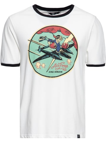 King Kerosin T-Shirt "Contrast T-Shirt Airforce 42" in Weiß