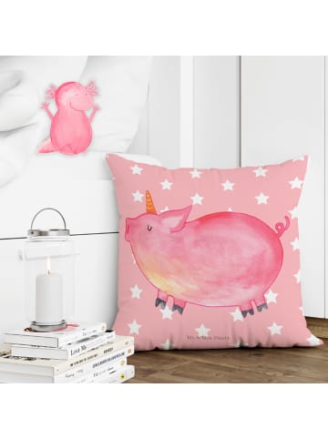 Mr. & Mrs. Panda Kissen 40x40 Einhorn Schwein ohne Spruch in Rot Pastell