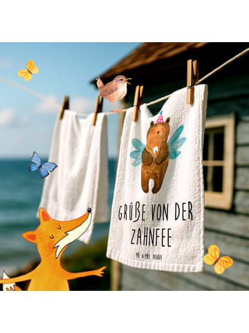 Mr. & Mrs. Panda Handtuch Bär Zahnfee mit Spruch in Weiß