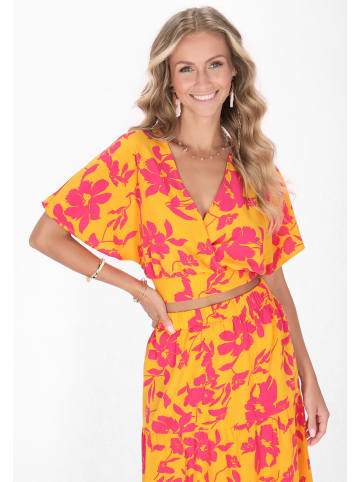 IZIA Women Top in yellow multicolor