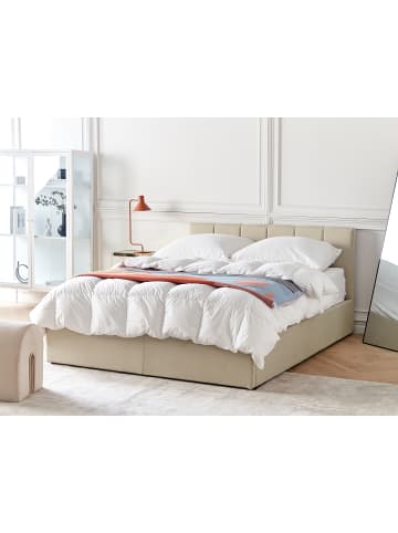 Beliani Doppelbett DREUX in Beige/Schwarz - (W) 151 x (H) 90 x (L) 214 cm