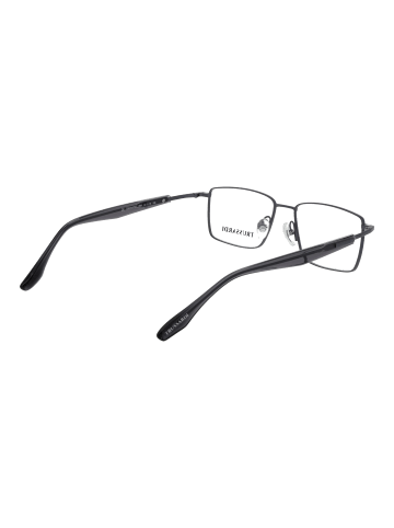 Trussardi Herren Brillenfassung mit Sonnenbrillen-Clip Rechteck Gunmetal