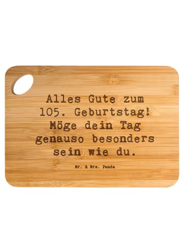 Mr. & Mrs. Panda Schneidebrett Spruch 105. Geburtstag mit Spruch in Braun