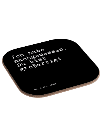 Mr. & Mrs. Panda Holzuntersetzer Ich habe nachgemessen. Du... mi... in Schwarz