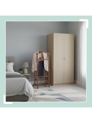 relaxdays Herrendiener "Premium" in Braun - (B)47 x (H)107 x (T)37 cm