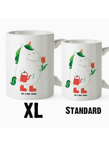 Mr. & Mrs. Panda XL Tasse Einhorn Gärtner ohne Spruch in Weiß