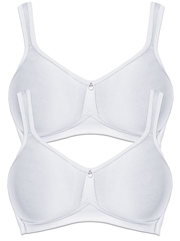 SUSA 2er Pack Spacer BH ohne Bügel Catania in Weiss Weiss