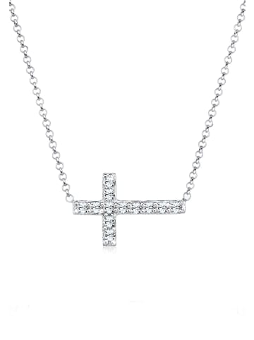 Elli Halskette 925 Sterling Silber Kreuz in Weiß