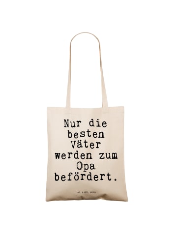 Mr. & Mrs. Panda Strandtasche Nur die besten Väter... mit Spruch in Creme