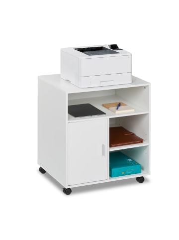 relaxdays Rollcontainer in Weiß - (B)60 x (H)66,5 x (T)50 cm