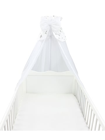 TupTam Babybett Himmel mit Schleife Transparent in grau/weiß