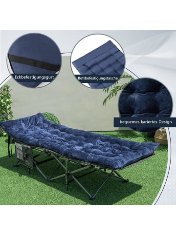 COSTWAY Baumwolle Feldbett Auflage 190 x 70 cm in Blau