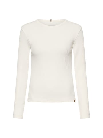 Camel Active Langarmshirt mit Rundhalsausschnitt in Milchweiß