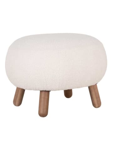 House Nordic Fußhocker SAVONA Weiss Lammfell Optik