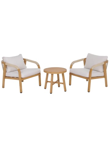 MCW Aluminium Lounge-Set P82, Holz-Optik creme