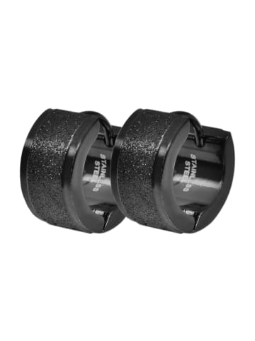 Adeliás Damen Ohrringe – Klappcreole aus Edelstahl in schwarz