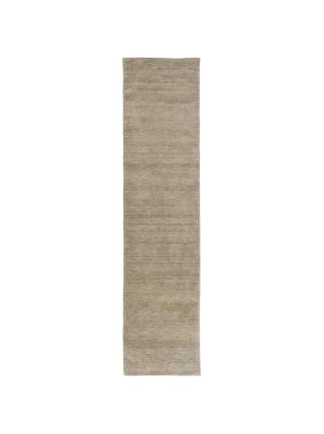 Pergamon Wolle Natur Teppich Läufer Gabbeh Maya Einfarbig in Grau